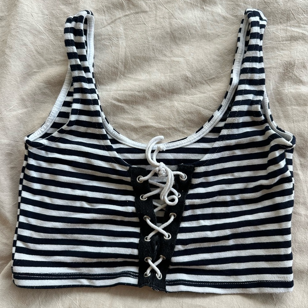 2010s Top Shop Striped Crop Top Size 4P